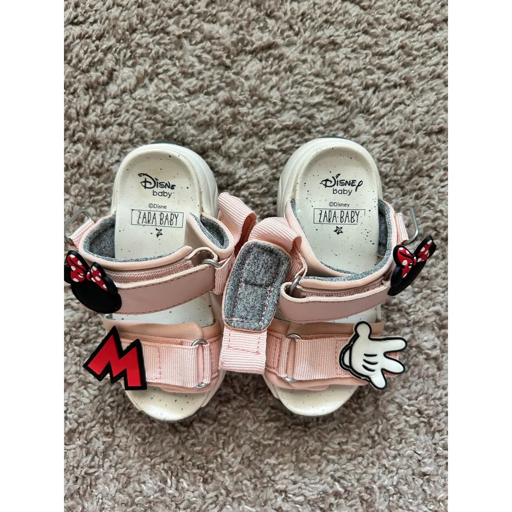 Disney Zara I Pink Minnie Mouse Sandals I Size 5 I Character Embellishments